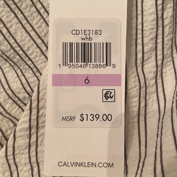 Women’s Calvin Klein Sleeveless Striped White Romper - Picture 8 of 8